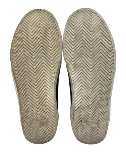 Saint Laurent Paris（サンローランパリ）Saint Laurent Paris (サンローランパリ) ローカット ロゴ刺繍 キャンバス×レザースニーカー ブラック サイズ:41の古着・服飾アイテム