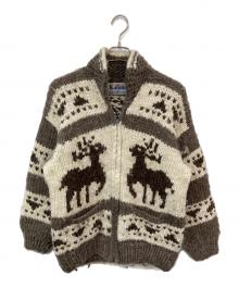 KANATA（カナタ）の古着「トナカイ柄カウチンニットカーディガン」｜ベージュ