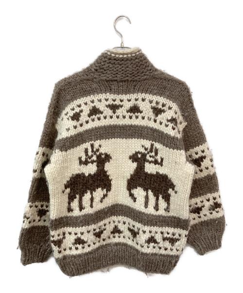 KANATA（カナタ）KANATA (カナタ) トナカイ柄カウチンニットカーディガン ベージュ サイズ:不明の古着・服飾アイテム