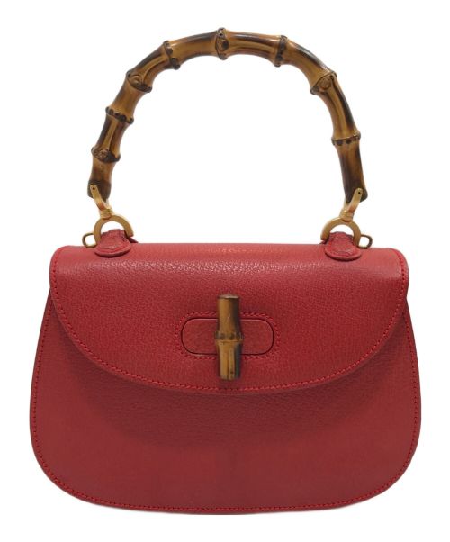 GUCCI（グッチ）GUCCI (グッチ) バンブーハンドバッグ レッドの古着・服飾アイテム