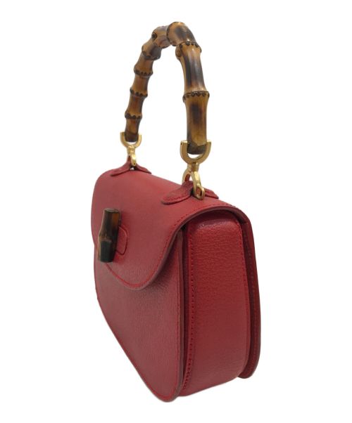 GUCCI（グッチ）GUCCI (グッチ) バンブーハンドバッグ レッドの古着・服飾アイテム