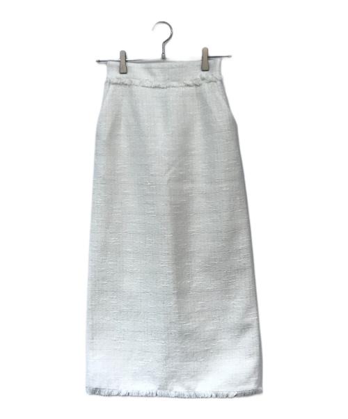 anuans（アニュアンス）anuans (アニュアンス) ツイードタイトスカート ホワイト サイズ:SIZE Sの古着・服飾アイテム