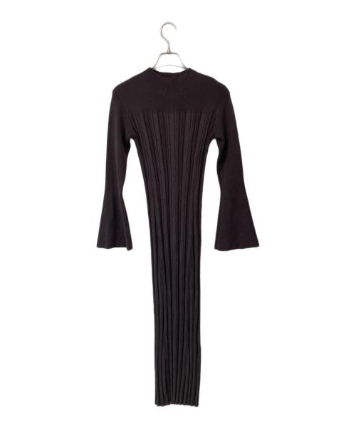 anuans（アニュアンス）anuans (アニュアンス) ランダムリブニットタイトワンピース ブラウン サイズ:FREEの古着・服飾アイテム