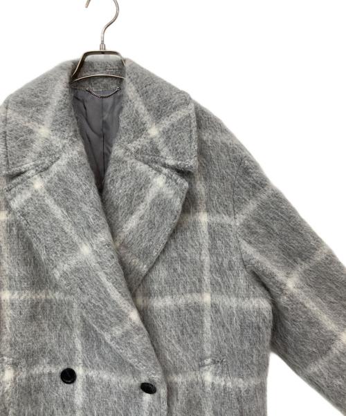 23区（ニジュウサンク）23区 (ニジュウサンク) MANTECOシャギーチェックコート グレー サイズ:44の古着・服飾アイテム