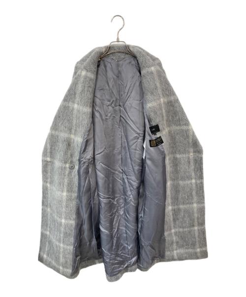 23区（ニジュウサンク）23区 (ニジュウサンク) MANTECOシャギーチェックコート グレー サイズ:44の古着・服飾アイテム