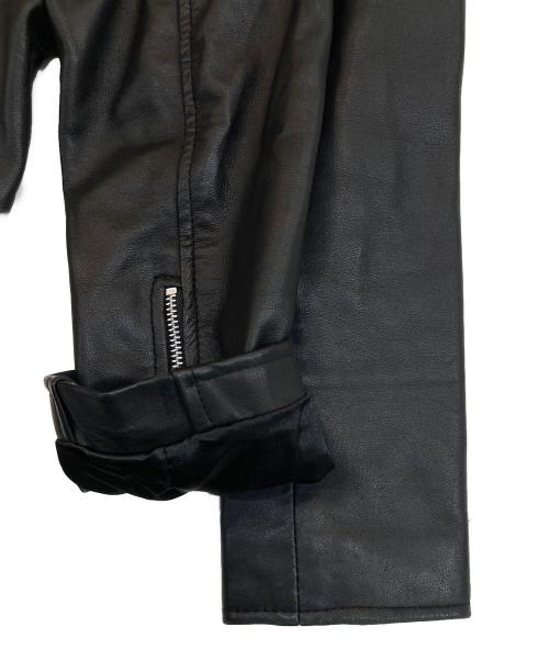 pure（ピュア）pure (ピュア) ラムレザースイングトップ ブラック サイズ:38の古着・服飾アイテム