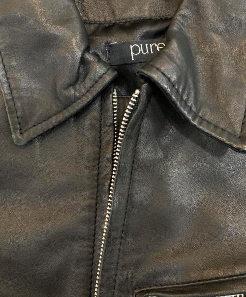 pure（ピュア）pure (ピュア) ラムレザースイングトップ ブラック サイズ:38の古着・服飾アイテム