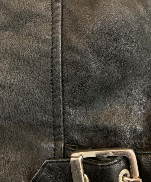 pure（ピュア）pure (ピュア) ラムレザースイングトップ ブラック サイズ:38の古着・服飾アイテム