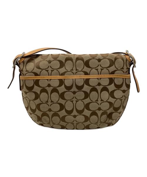 COACH（コーチ）COACH (コーチ) シグネチャーキャンバスショルダーバッグ ベージュの古着・服飾アイテム