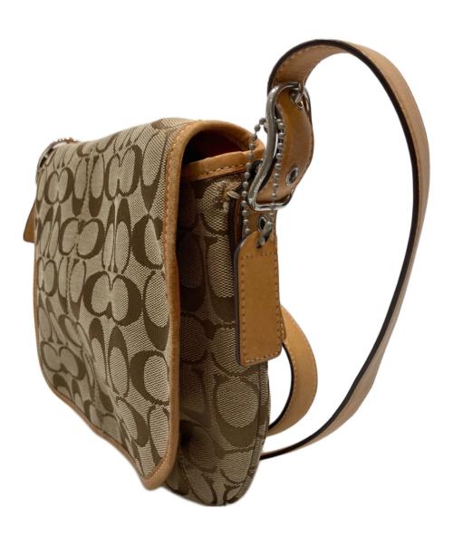 COACH（コーチ）COACH (コーチ) シグネチャーキャンバスショルダーバッグ ベージュの古着・服飾アイテム