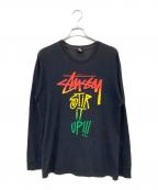 stussyステューシー）の古着「ラスタLST-SHIRTS/LSTシャツ」｜ブラック
