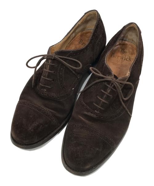 berwick（バーウィック）berwick (バーウィック) UNIVERSAL LANGUAGE (ユニバーサルランゲージ) セミブローグスウェードシューズ ブラウン サイズ:7の古着・服飾アイテム