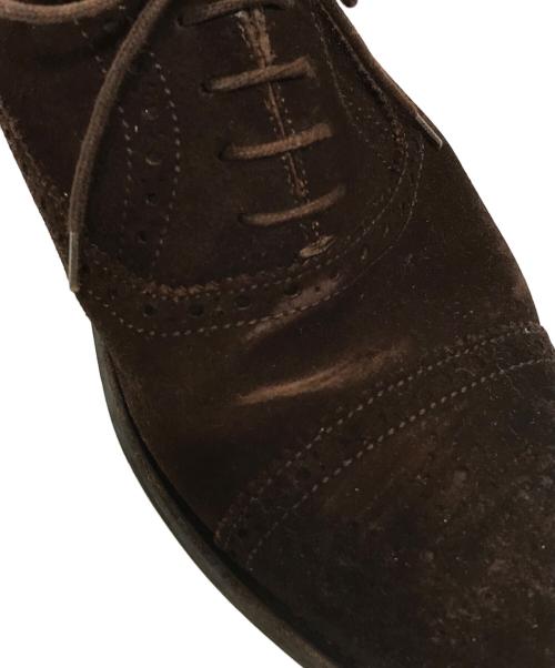 berwick（バーウィック）berwick (バーウィック) UNIVERSAL LANGUAGE (ユニバーサルランゲージ) セミブローグスウェードシューズ ブラウン サイズ:7の古着・服飾アイテム