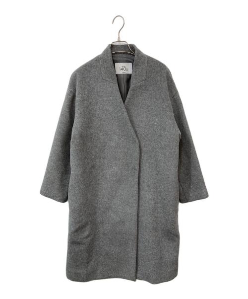 JOURNAL STANDARD relume（ジャーナルスタンダード レリューム）JOURNAL STANDARD relume (ジャーナルスタンダード レリューム) LANA WOOL 140 ビーバーノーカラーコート グレー サイズ:36の古着・服飾アイテム