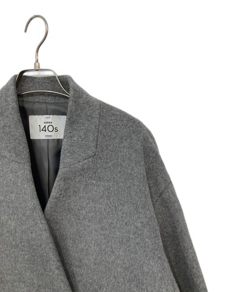 JOURNAL STANDARD relume（ジャーナルスタンダード レリューム）JOURNAL STANDARD relume (ジャーナルスタンダード レリューム) LANA WOOL 140 ビーバーノーカラーコート グレー サイズ:36の古着・服飾アイテム