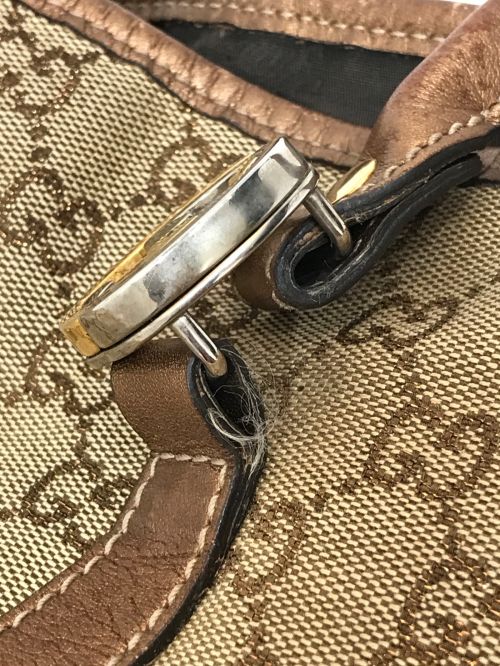 GUCCI（グッチ）GUCCI (グッチ) GGキャンバス ハンドバッグ ベージュの古着・服飾アイテム