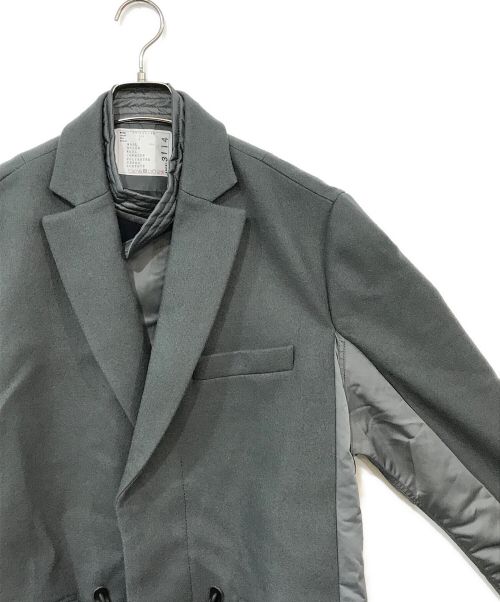 sacai（サカイ）sacai (サカイ) Wool Melton Coat グレー サイズ:2の古着・服飾アイテム