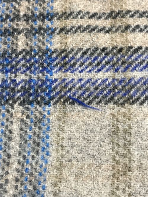 Acne studios（アクネ ストゥディオス）ACNE STUDIOS (アクネ ストゥディオス) チェックプリント大判ストール ブラウン×ブルーの古着・服飾アイテム