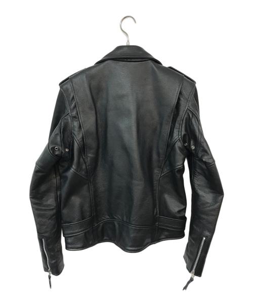 FREEDOM（フリーダム）freedom (フリーダム) ダブルレザーライダースジャケット ブラック サイズ:44の古着・服飾アイテム