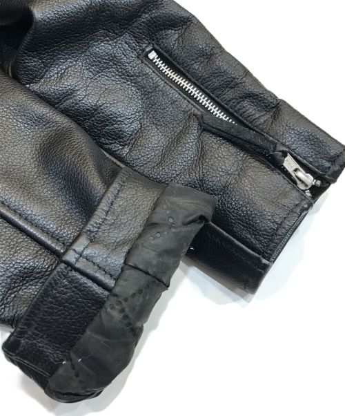 FREEDOM（フリーダム）freedom (フリーダム) ダブルレザーライダースジャケット ブラック サイズ:44の古着・服飾アイテム