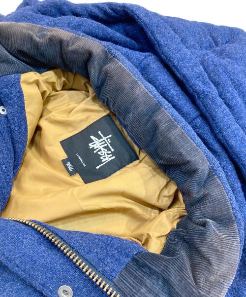 stussy（ステューシー）stussy (ステューシー) ウールフード付きダウンジャケット ネイビー サイズ:SIZE Sの古着・服飾アイテム