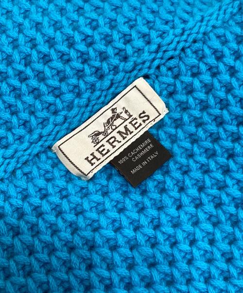 HERMES（エルメス）HERMES (エルメス) カシミヤスヌード スカイブルーの古着・服飾アイテム