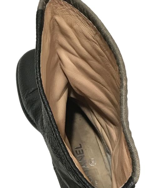 CHANEL（シャネル）CHANEL (シャネル) ココマーク刺繍ロングブーツ ブラック サイズ:39Cの古着・服飾アイテム