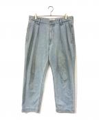 KEBOZケボズ）の古着「ワイドデニムパンツ」｜スカイブルー