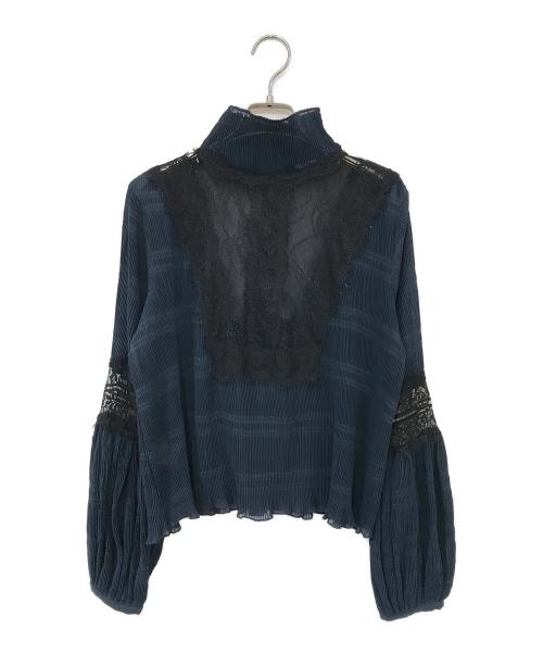 GANNI（ガニー）Ganni (ガニー) レースブラウス ネイビー サイズ:34の古着・服飾アイテム