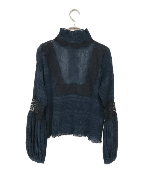 GANNI（ガニー）Ganni (ガニー) レースブラウス ネイビー サイズ:34の古着・服飾アイテム