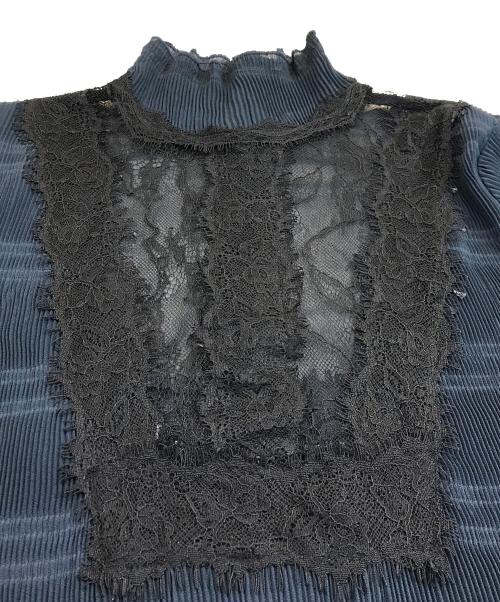 GANNI（ガニー）Ganni (ガニー) レースブラウス ネイビー サイズ:34の古着・服飾アイテム