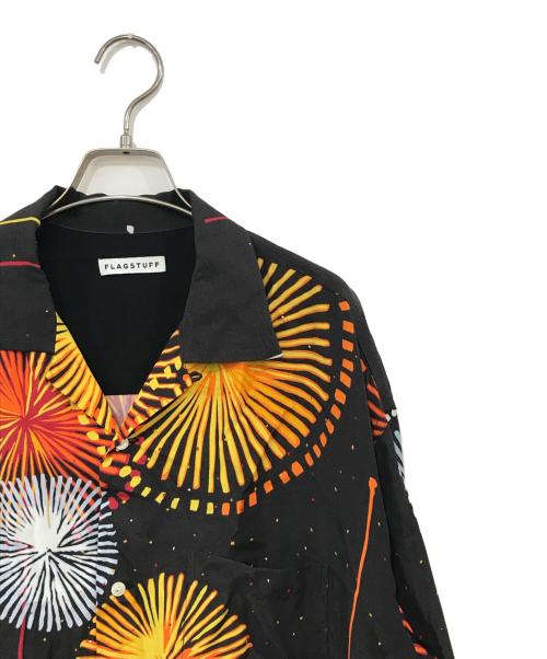 flagstuff（フラグスタフ）FLAGSTUFF (フラグスタフ) HANABI L/S HAWAIIAN SHIRTS ブラック サイズ:Lの古着・服飾アイテム
