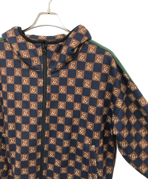 glamb（グラム）glamb (グラム) Monogram Hooded Jersey/モノグラムフーデッドジャージ ブラウン サイズ:SIZE Sの古着・服飾アイテム