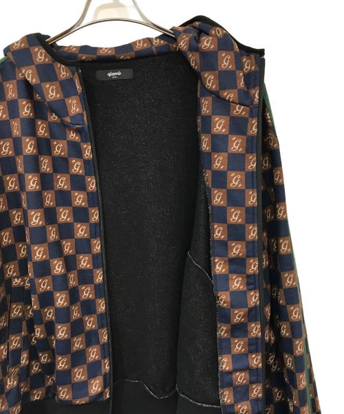 glamb（グラム）glamb (グラム) Monogram Hooded Jersey/モノグラムフーデッドジャージ ブラウン サイズ:SIZE Sの古着・服飾アイテム