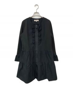 中古・古着通販】amerge. (アメルジュ) ニット切替ワンピース ブラック