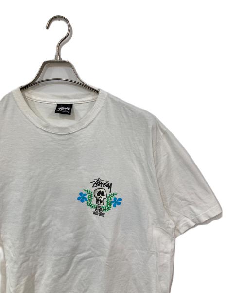 stussy（ステューシー）stussy (ステューシー) プリントTシャツ ホワイト サイズ:Lの古着・服飾アイテム