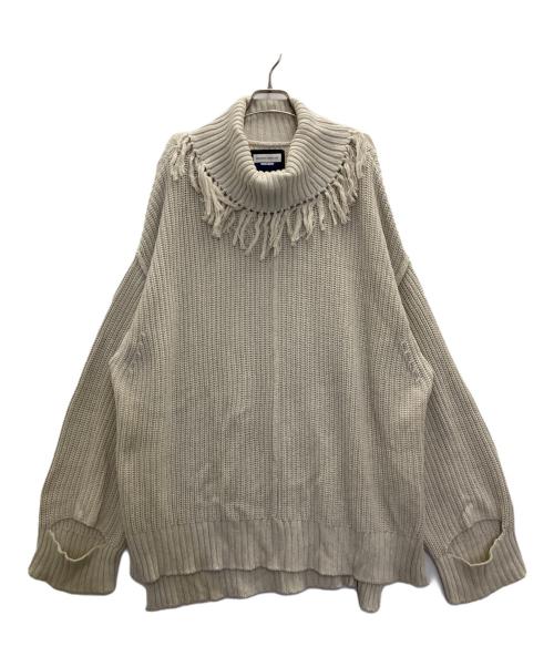 MAISON SPECIAL（メゾンスペシャル）MAISON SPECIAL (メゾンスペシャル) プライムオーバーフリンジタートルネックニットプルオーバー ベージュ サイズ:01の古着・服飾アイテム