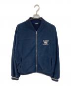 X-LARGEエクストララージ）の古着「EMBROIDERED RIB LINE FLEECE」｜ネイビー