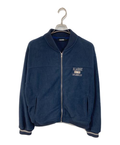 X-LARGE（エクストララージ）X-LARGE (エクストララージ) EMBROIDERED RIB LINE FLEECE ネイビー サイズ:SIZE Lの古着・服飾アイテム