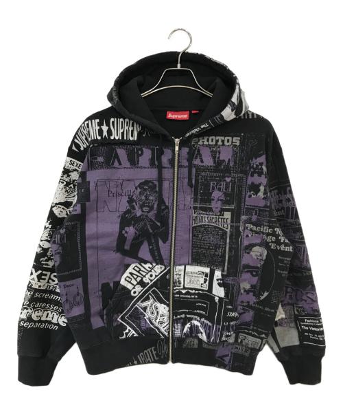 SUPREME（シュプリーム）Supreme (シュプリーム) Collage Zip Up Hooded Sweatshirt パープル サイズ:Sの古着・服飾アイテム