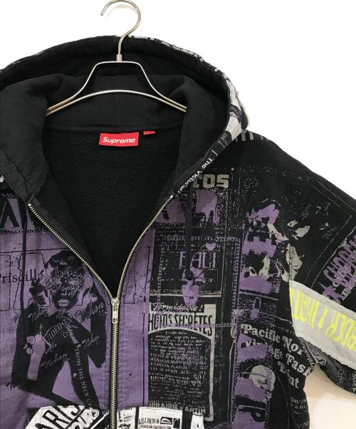 SUPREME（シュプリーム）Supreme (シュプリーム) Collage Zip Up Hooded Sweatshirt パープル サイズ:Sの古着・服飾アイテム
