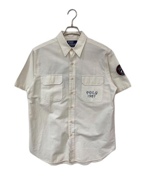 POLO RALPH LAUREN（ポロ・ラルフローレン）POLO RALPH LAUREN (ポロ・ラルフローレン) バックプリントワークシャツ アイボリー サイズ:Mの古着・服飾アイテム
