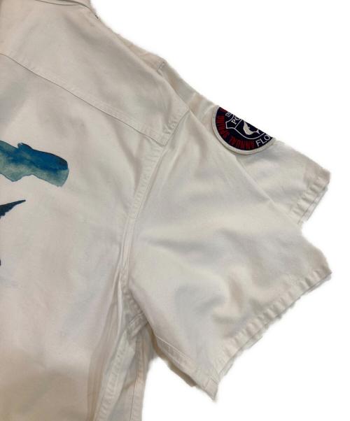 POLO RALPH LAUREN（ポロ・ラルフローレン）POLO RALPH LAUREN (ポロ・ラルフローレン) バックプリントワークシャツ アイボリー サイズ:Mの古着・服飾アイテム