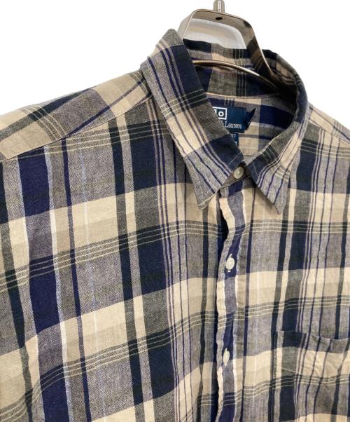 POLO RALPH LAUREN（ポロ・ラルフローレン）POLO RALPH LAUREN (ポロ・ラルフローレン) 90s LOWELL SPORTS LINEN・RAMIE BLEND SHIRTS ベージュ サイズ:SIZE Lの古着・服飾アイテム