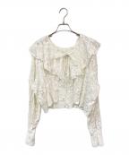 POPPYポピー）の古着「Lace Raffle Cardigan/レースラッフルカーディガン」｜ホワイト