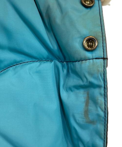 Rocky Mountain FeatherBed（ロッキーマウンテンフェザーベッド）Rocky Mountain FeatherBed (ロッキーマウンテンフェザーベッド) レザー切替ダウンベスト ブラウン×スカイブルー サイズ:不明の古着・服飾アイテム