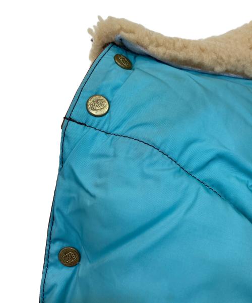 Rocky Mountain FeatherBed（ロッキーマウンテンフェザーベッド）Rocky Mountain FeatherBed (ロッキーマウンテンフェザーベッド) レザー切替ダウンベスト ブラウン×スカイブルー サイズ:不明の古着・服飾アイテム