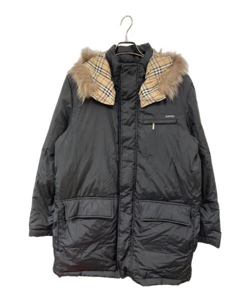 BURBERRY BLACK LABEL（バーバリーブラックレーベル）BURBERRY BLACK LABEL (バーバリーブラックレーベル) フォックスファーフーデッドダウンジャケット ブラック サイズ:SIZE Mの古着・服飾アイテム
