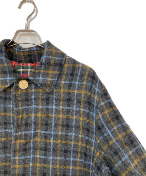 UNDERCOVER（アンダーカバー）UNDERCOVER (アンダーカバー) 切替縮絨チェックロングコート グレー サイズ:SIZE 2の古着・服飾アイテム