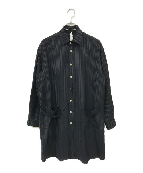 SOSHIOTSUKI（ソウシ オオツキ）SOSHIOTSUKI (ソウシ オオツキ) The Kimono Breasted Longshirt ブラック サイズ:46の古着・服飾アイテム